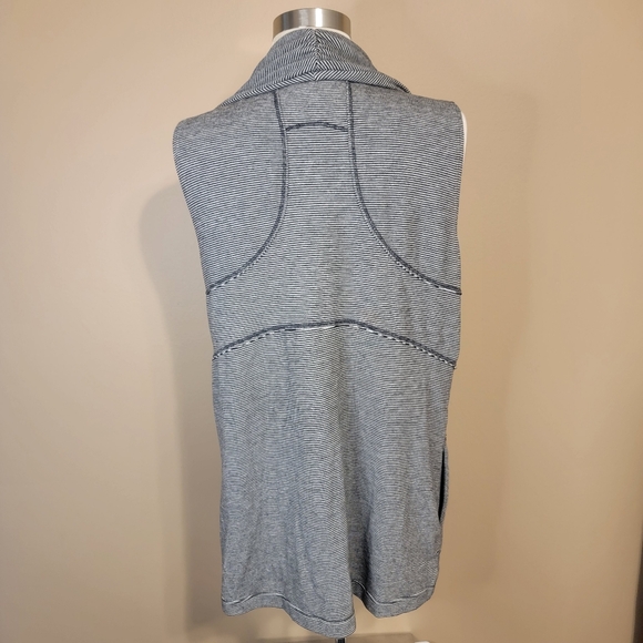 Calvin Klein Performance Draped Front Vest Waterfall Open Front Striped Medium - Picture 3 of 10